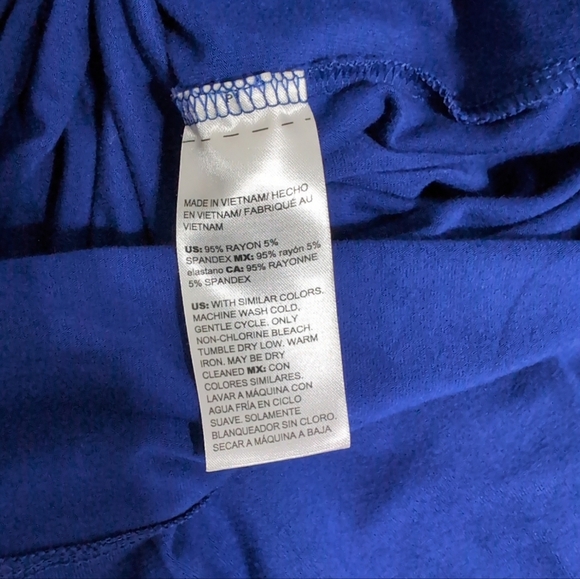 Chico's Split Neck Tie Waist Dress Royal Blue size 1(8/10) Medium Rayon - Picture 9 of 11